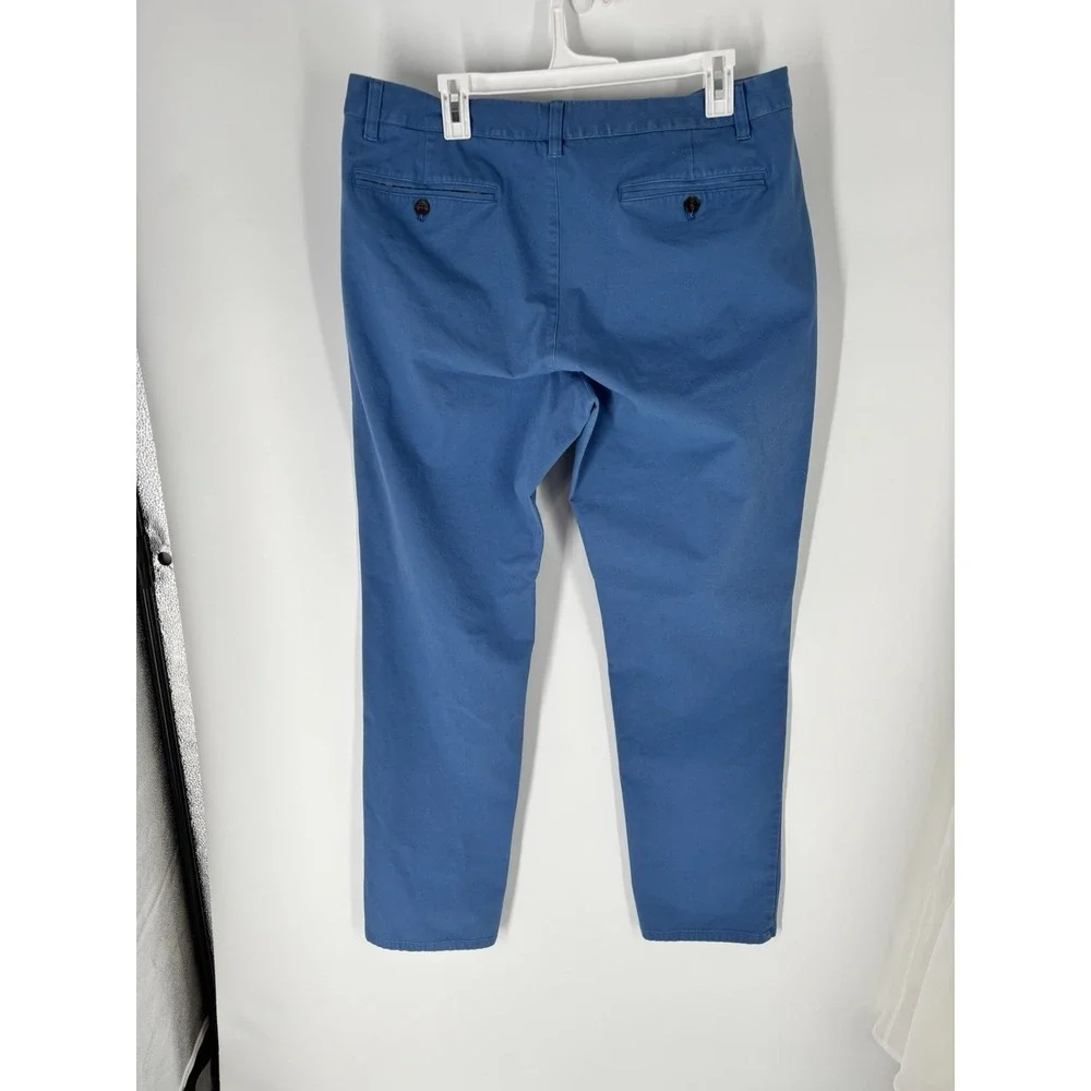 Bonobos Mens Chino Pants 36 X 31 Flat Front Slim Fit Stretch Blue Preppy Office